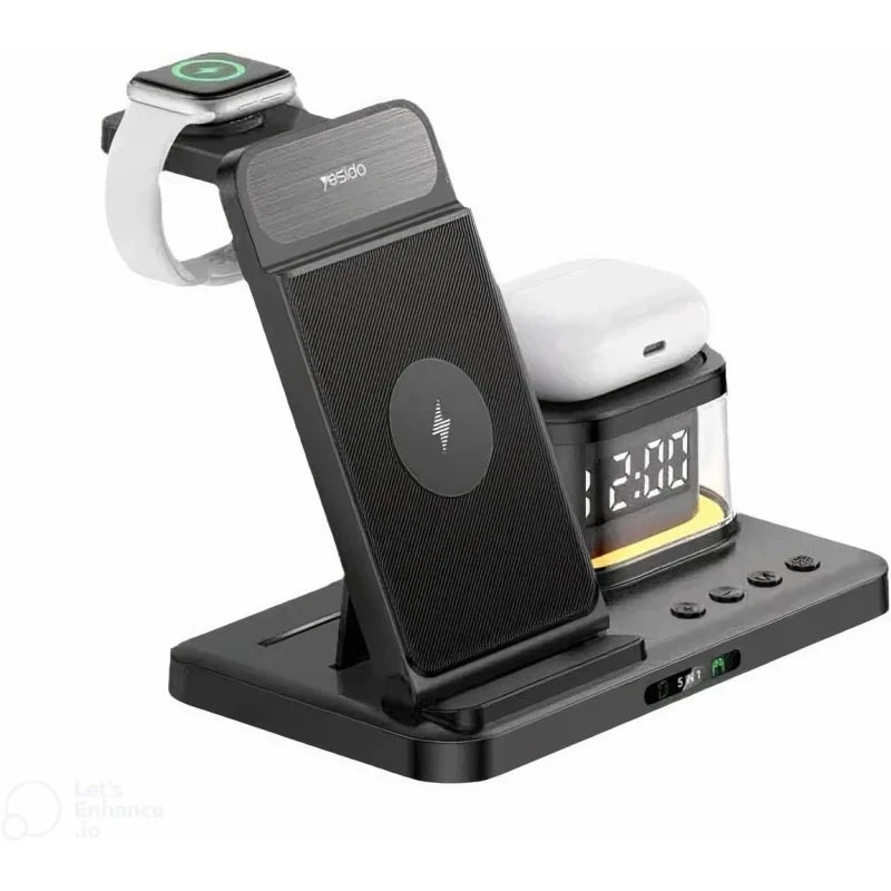 DS22 5-in-1 15W Fast Charging Wireless Charger (Clock Edition)