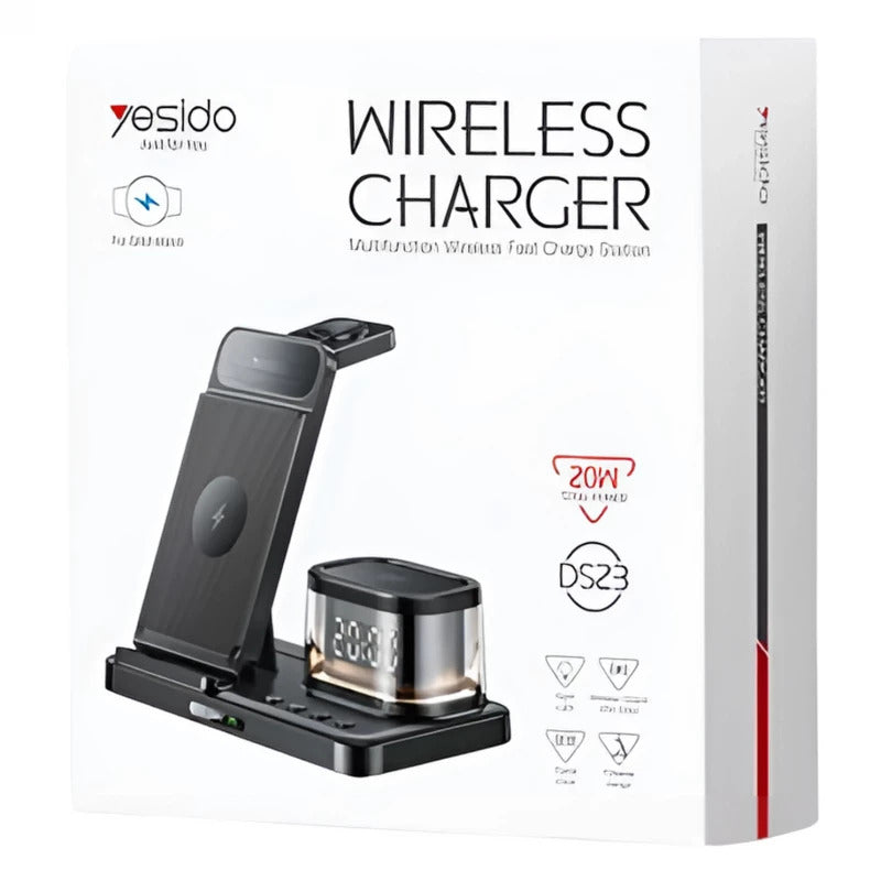DS22 5-in-1 15W Fast Charging Wireless Charger (Clock Edition)