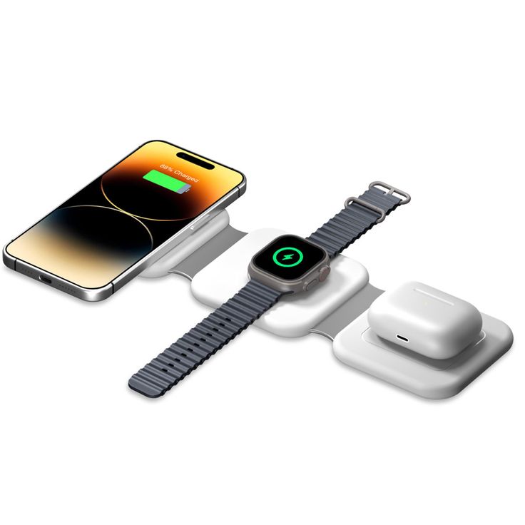 3-in-1 Magnetic Wireless Charger Foldable Charging Station.